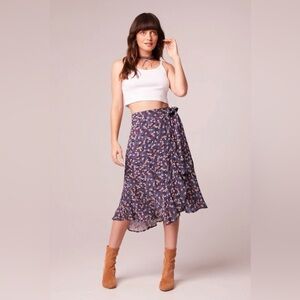 NWT Band Of Gypsies x Band Of The Free Purple Floral Wrap Skirt.